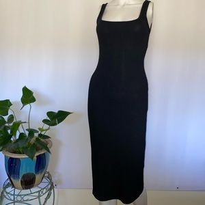 TopShop Black Knit Midi Dress